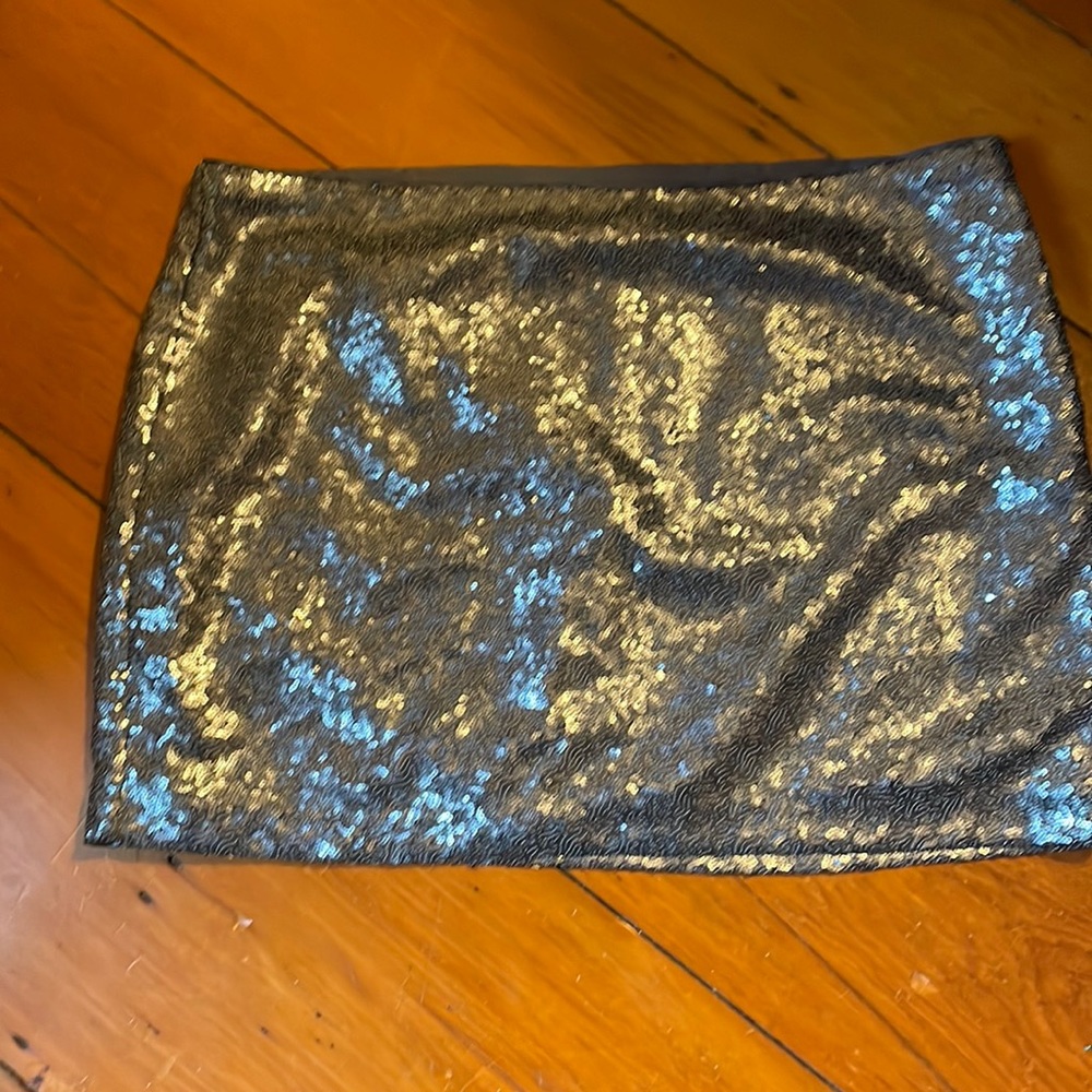 Silver Sequined Skirt.